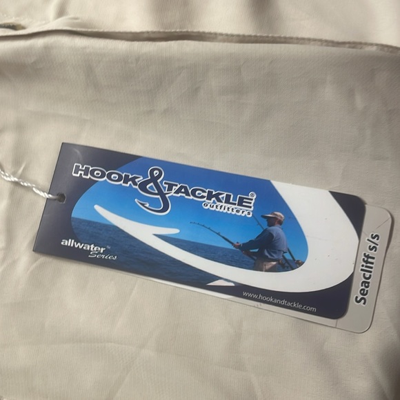 Hook & tackle shirt short sleeves nylon 50 SPF repels water dries fast men’s S - Picture 13 of 16